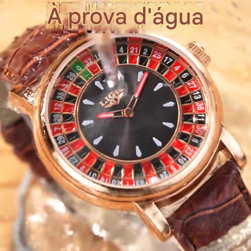 Relógio Masculino LIGE com design roleta