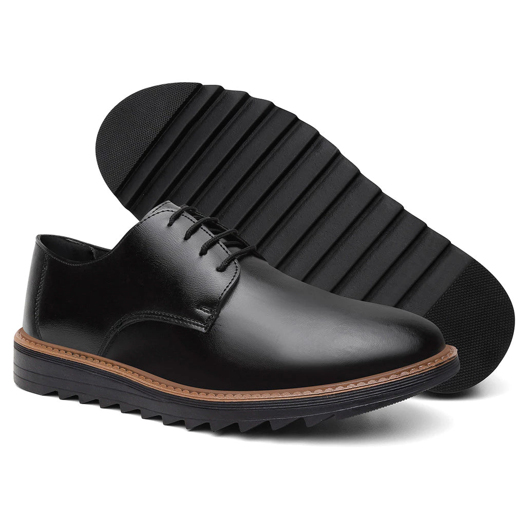 Sapato Social Masculino Derby Esporte Fino com Sola Alta – Elegância e Conforto