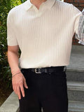 camisa polo de Cor Sólida em Malha