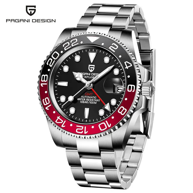 Relógio PAGANI DESIGN PD-1662 GMT Automático Masculino | Luxo Acessível