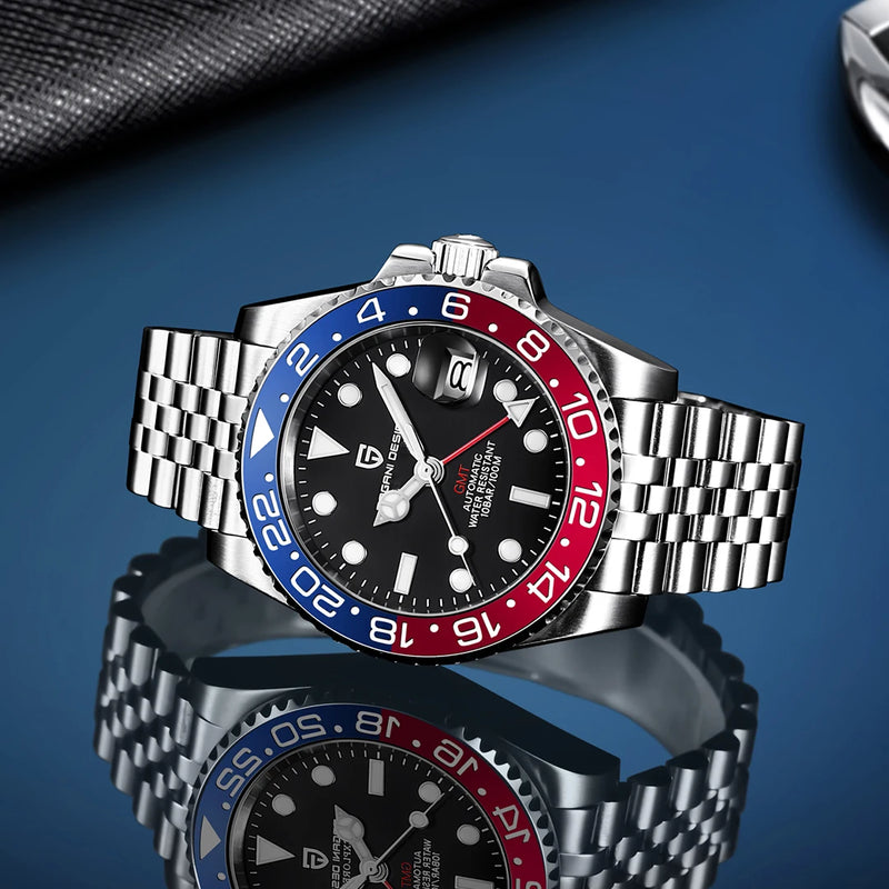Relógio PAGANI DESIGN PD-1662 GMT Automático Masculino | Luxo Acessível