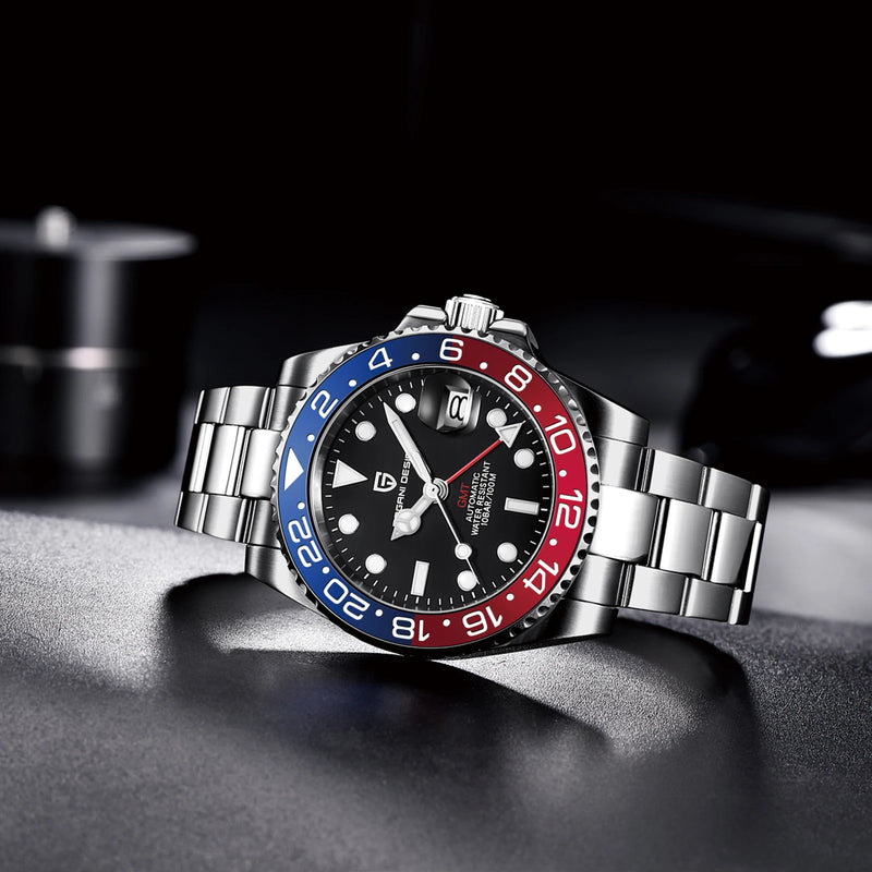 Relógio PAGANI DESIGN PD-1662 GMT Automático Masculino | Luxo Acessível