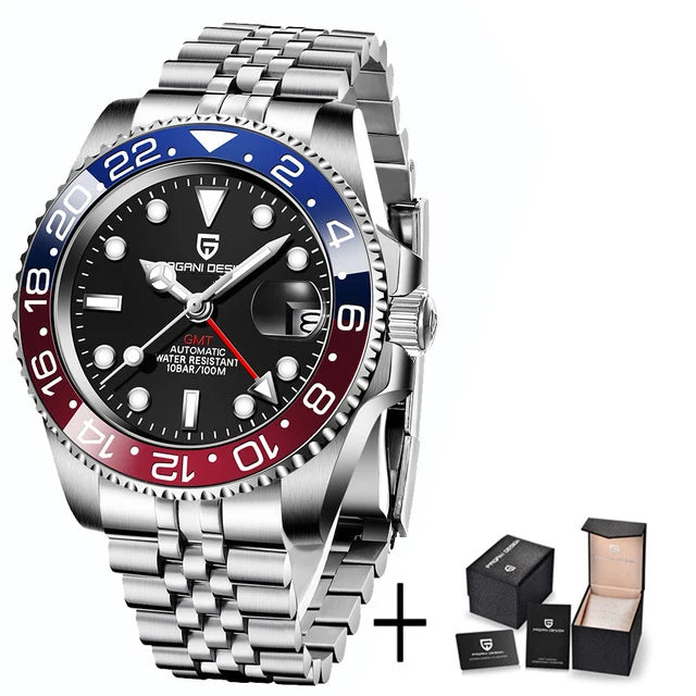 Relógio PAGANI DESIGN PD-1662 GMT Automático Masculino | Luxo Acessível