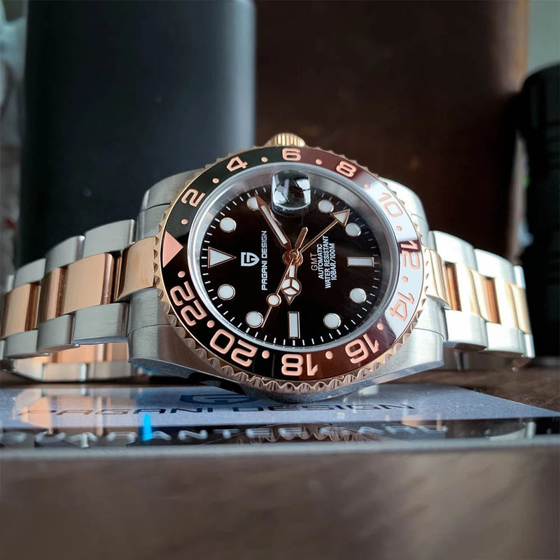 Relógio PAGANI DESIGN PD-1662 GMT Automático Masculino | Luxo Acessível