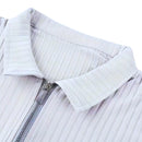 Camiseta Polo Masculina Manga Curta com Zíper – Estilo e Conforto em Malha Canelada