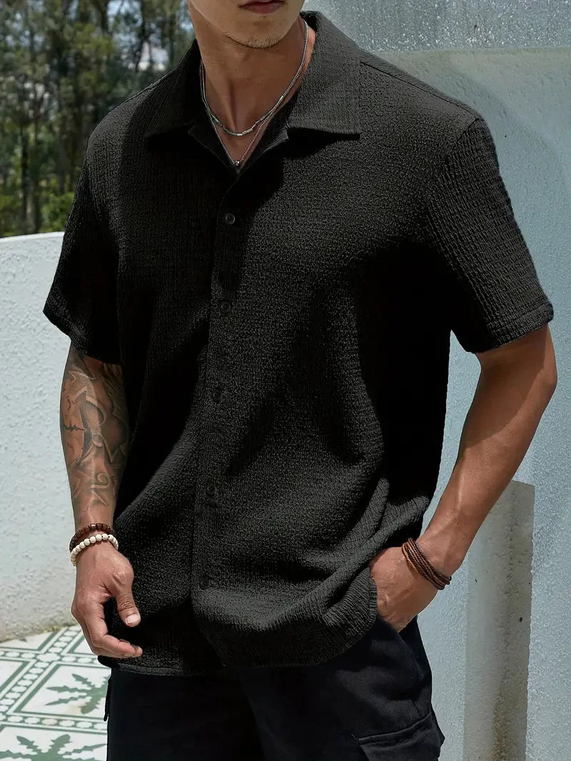 Camisa Masculina Texturizada Old Money