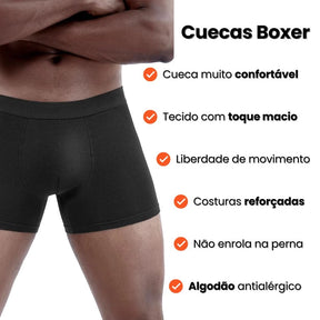 Kit com 5 Cuecas de Algodão Masculinas  Conforto e Qualidade Premium