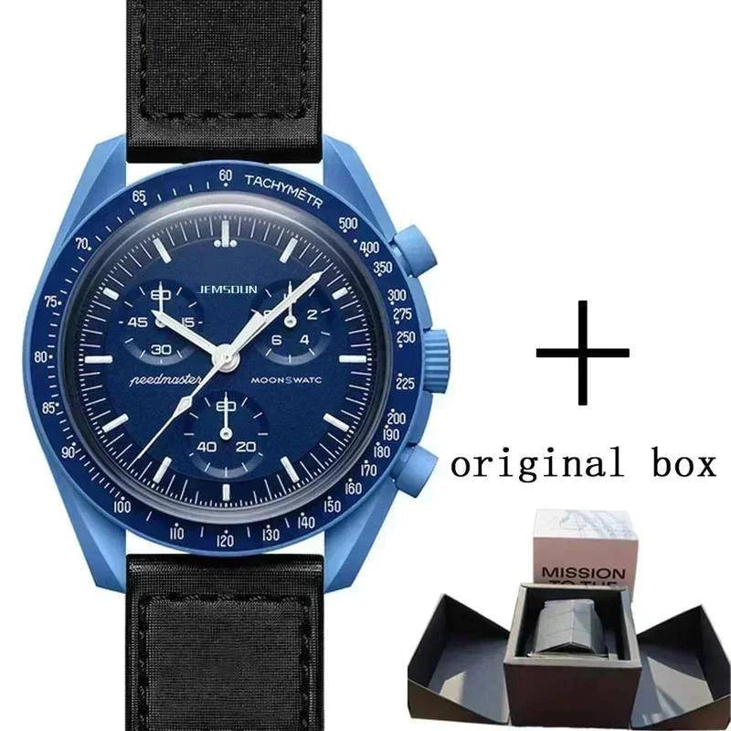 Relógio Omega x Swatch Moonswatch Mission to the Moonphase “Snoopy” – Edição Especial Espacial