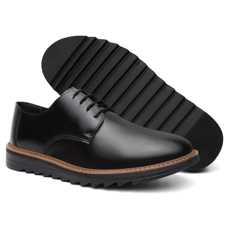 Sapato Social Masculino Derby Esporte Fino com Sola Alta – Elegância e Conforto